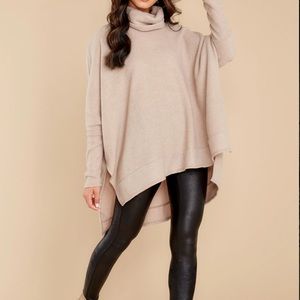 Red Dress cowl neck sweater